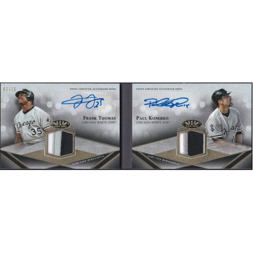 Frank Thomas Paul Konerko Dual Relic Autograph Booklet - 07/10