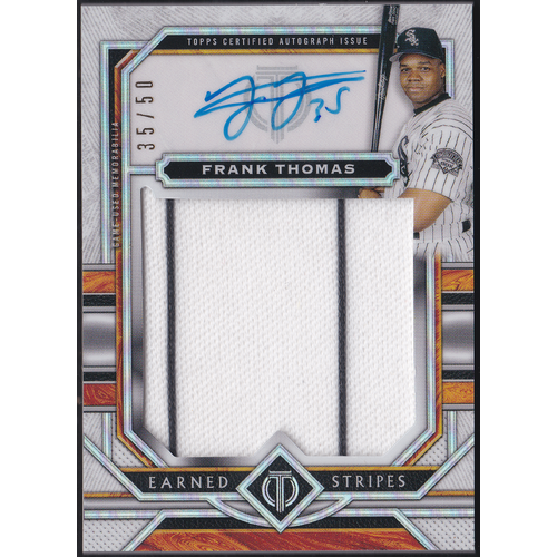 Frank Thomas Earned Stripes Autograph Relic - 35/50 - JERSEY NUMBER